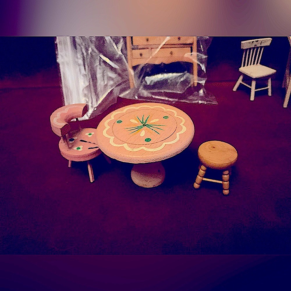 lot of 8 dollhouse furniture vintage wooden